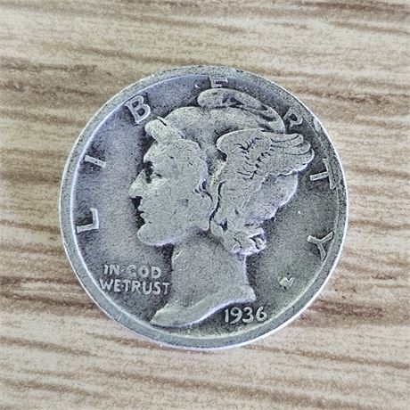 1936 Mercury Dime, Silver