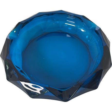 MCM Viking Glass Bluenique Diamond Point Ashtray