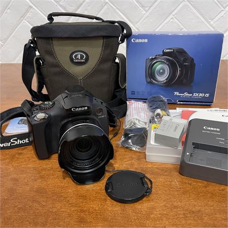 Canon Powershot XS30 IS Digital Camera w/ Accessories