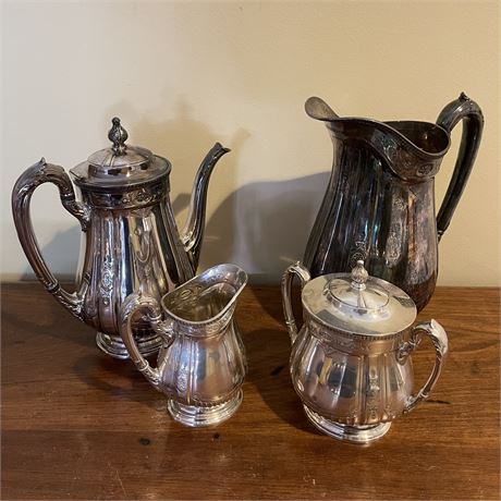 Reed & Barton Pitcher, Teapot and Cream and Sugar Dishes