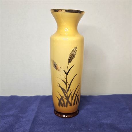 Vintage Enesco 8" Gilded Glass Vase