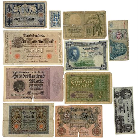 Vtg Foreign Currency