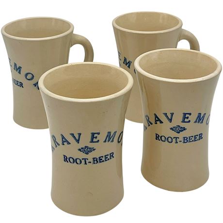 Vtg Kravemor Root Beer World Ceramic Stoneware Mugs