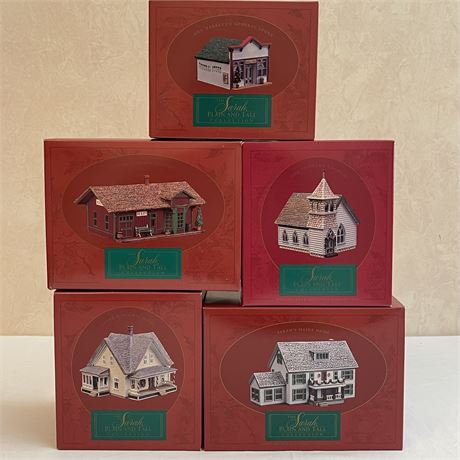 Lot of 5 Hallmark 1994 The Sarah Plain and Tall Collection Christmas Houses