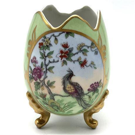 Limoges France Painted Footed Egg Vase