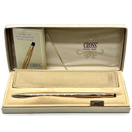 Vintage Ladies Cross Pen 14 kt Gold Filled with Case and Sleeve