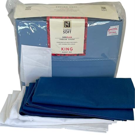 New King Size Sheet Set w/ Two Extra Pairs of King Pillowcases