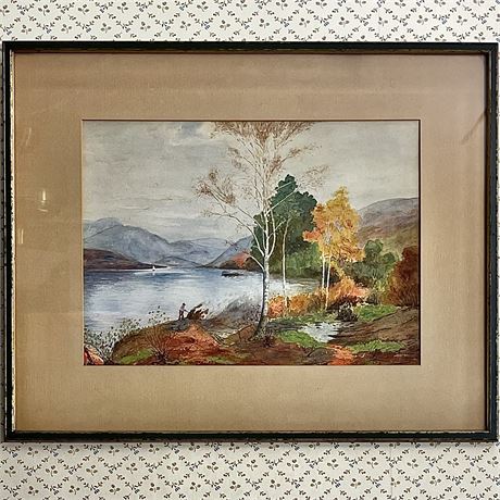 ORIGINAL John. W Little Signed "Charcoal Burners" Watercolor Art