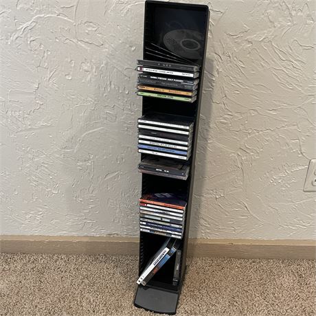 CD Rack with Miscellaneous CD's and DVD's