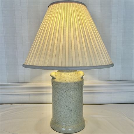 Vtg Speckled Crock Jug Table Lamp