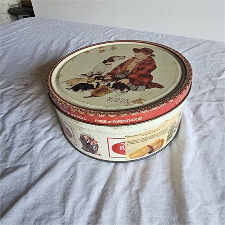 Vintage Norman Rockwell "Pride of Parenthood" tin