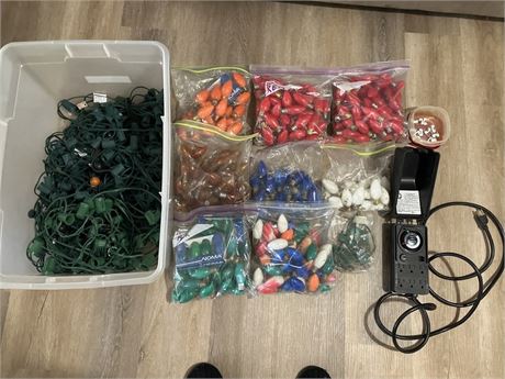 Collection of Christmas lights and accessories,