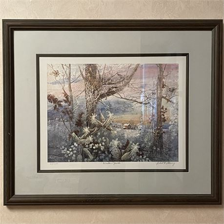 Robert Laessig's Pencil Signed and Numbered Winter's Jewels Framed Print