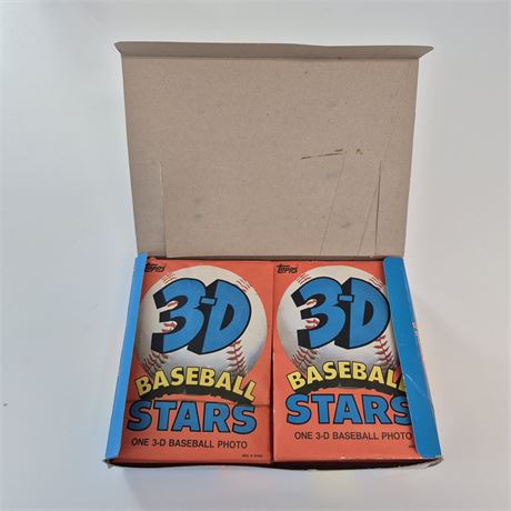 Vtg 1986 Topps 3D Baseball Stars Wax Box RARE