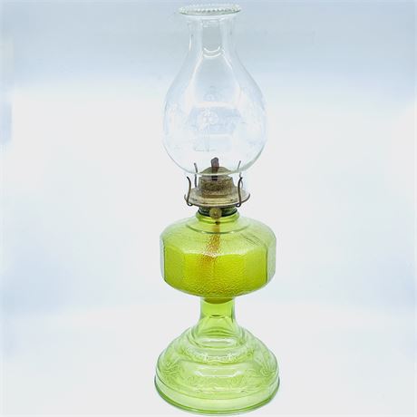 Vintage Pressed Glass Oil Lamp & Novelty Globe