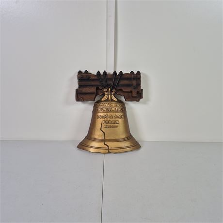 Vtg 1970 Sexton Liberty Bell Wall Plaque Cast Metal Americana
