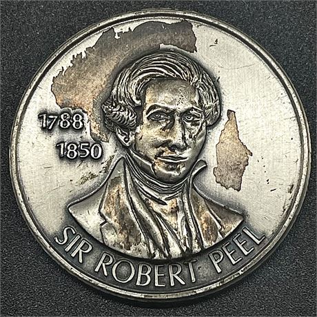 1970 Sir Robert Peel Six Lions .999 Fine Silver Coin