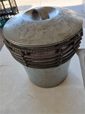 Galvanized ice bucket