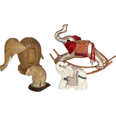 Hand Crafted Small Elephant "Good Luck" Figurines
