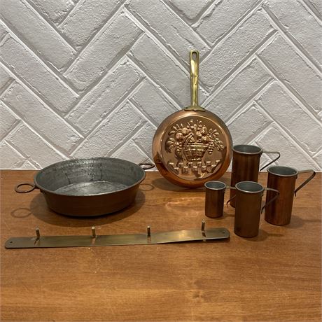 Variety of Vintage Copper Kitchenware