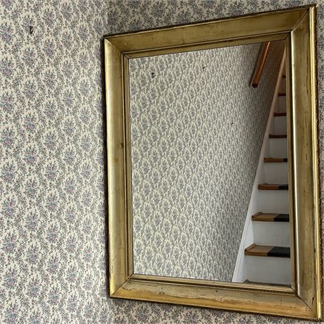 Vtg Carved Gold Gilt Wood Wall Mirror