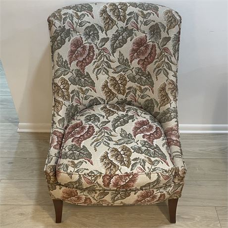 Upholstered Armless Accent Chair with Plastic Protective Covering