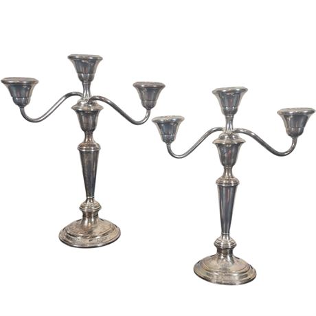 Gorham Sterling Silver Weighted Candelabra Pair – Pattern 808-1