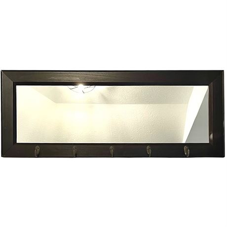 Stanley Monarch Dark Mahogany Framed Mirror w/ Hooks