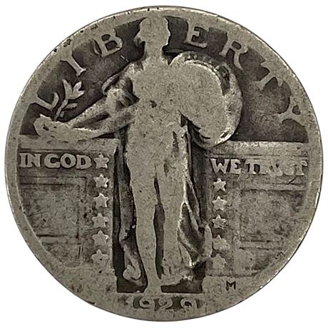 1929 Standing Liberty 90% Silver Quarter