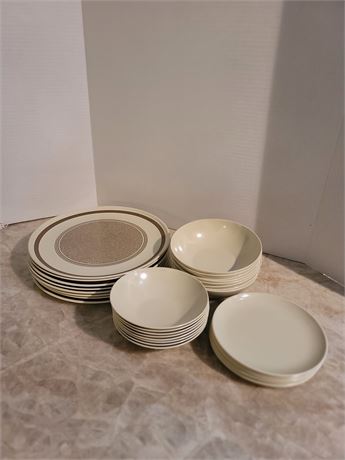 Melamine style plates and bowls