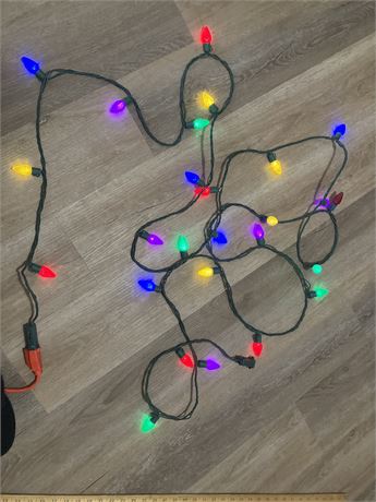 String of old fashioned larger multicolor bulbs.