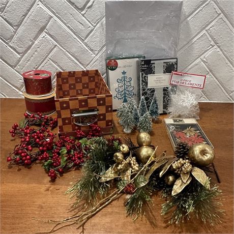 Grouping of Christmas Essentials - Including Gifting and Decor Items