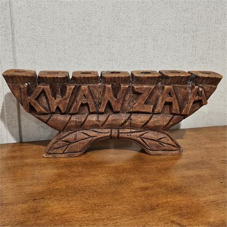 Kwanzaa-Handmade Wooden Candle Holder