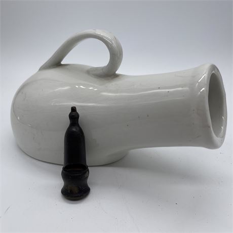 Antique Ceramic Urinal with Early American Whistle