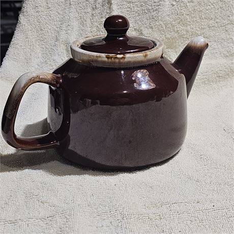 Vintage McCoy Pottery Brown Drip Glaze Teapot  163