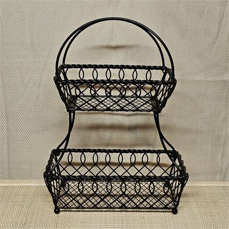 Gourmet Basics by Mikasa Loop & Lattice 2-Tier Basket
