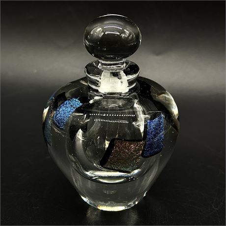 Vintage Signed Art Glass Perfume Bottle