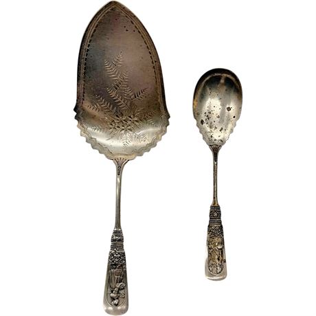 925 Sterling Silver Antique Gorham "Fontainebleau" Pie Server & Preserve Spoon