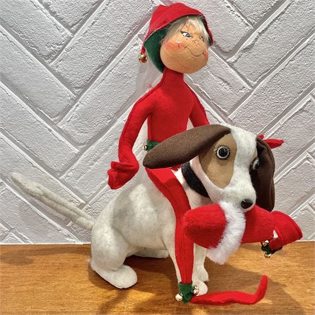 2006 Annalee Poseable Elf with Dog