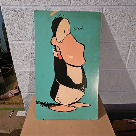 Cardboard stand-up display featuring Opus