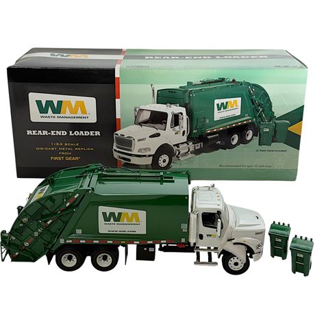 NIB 1:34 Scale First Gear Waste Management Rear-End Loader Diecast Metal Replica