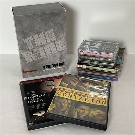 The Wire Seasons 1-5 on DVD with other DVD's, CD's, & Cassettes