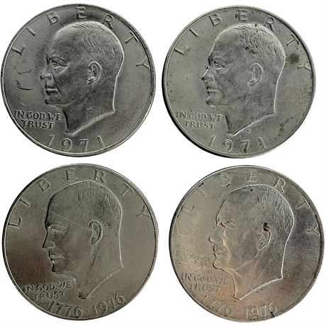 1971 & 1776-1976 Eisenhower Dollar Coins