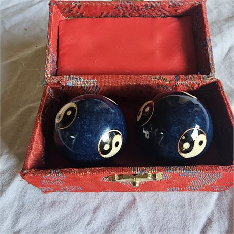 Pair of Baoding balls, also known as Chinese health balls or meditation balls