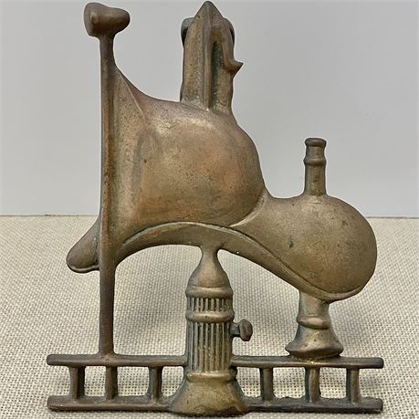 Vtg Penco Brass Fireman Hat Door Knocker