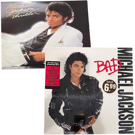 Michael Jackson "Thriller" & Bad" Vinyl Records
