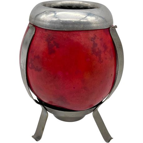 Yerba Mate Gourd with Metal Rim and Base