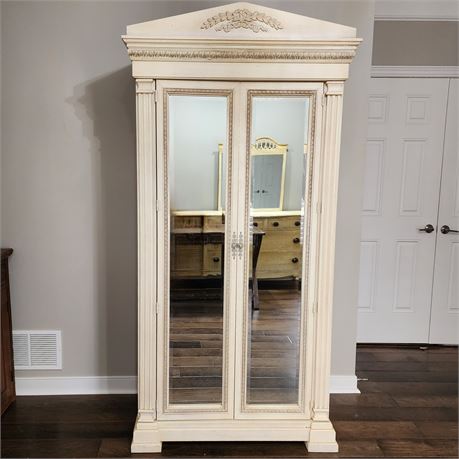Pulaski Distressed Mirrored Armoire