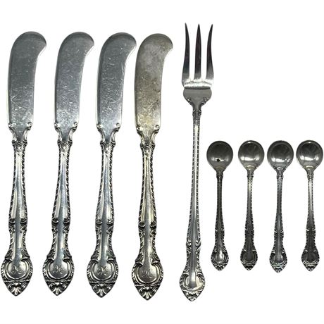 Gorham 925 Sterling Silver “English Gadroon” 9pc Set