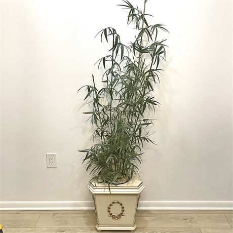 6.5 ft. Artificial Floor Plant with Embossed Planter